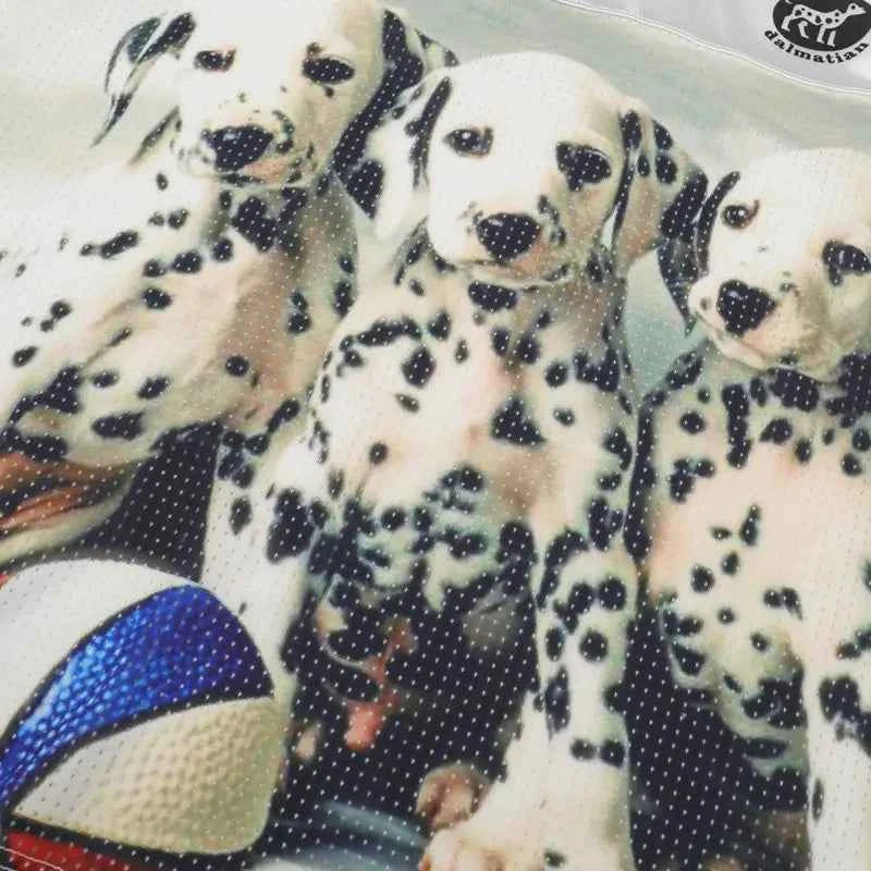 Insulated Dalmatian Graphic Mesh Jersey T-Shirt