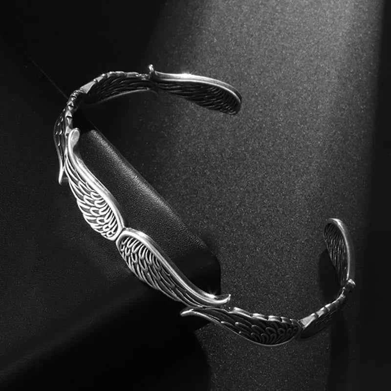 Retro Angel Wings Adjustable Silver Bracelets