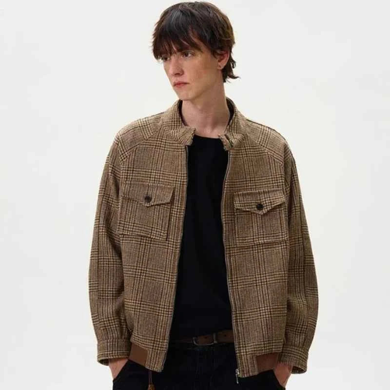 Checkered Brown American High Street Jacket