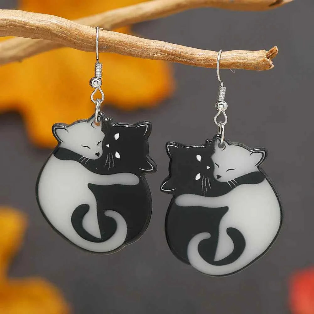 Dark Style Personalized Black Cat Earrings