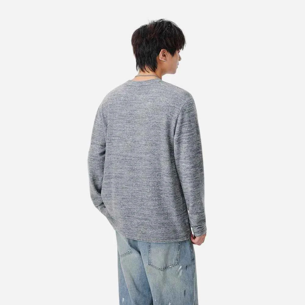Cozy Knit Crew Neck Long Sleeve T-Shirt