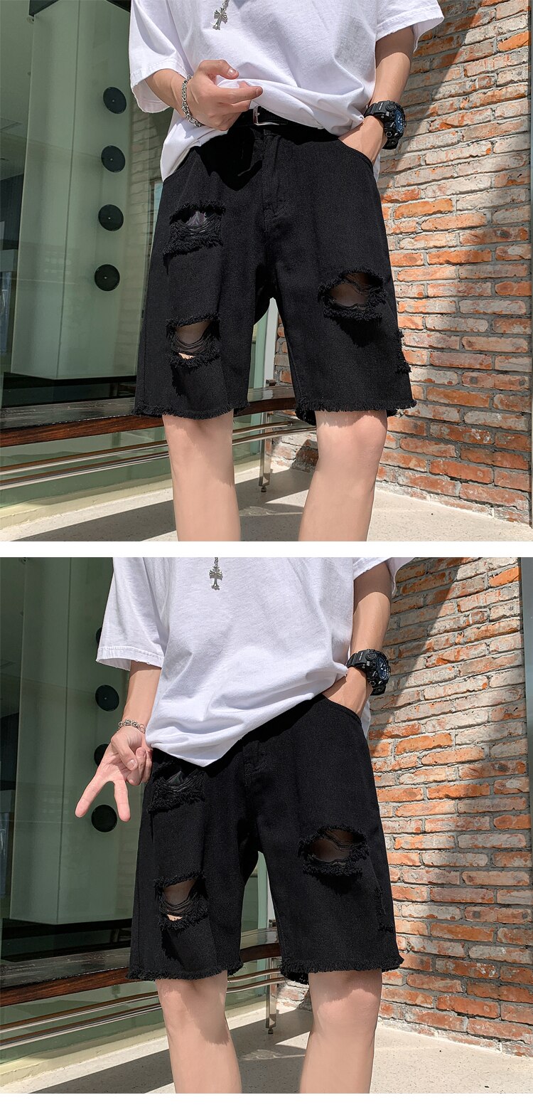 Denim Ripped Jeans Shorts