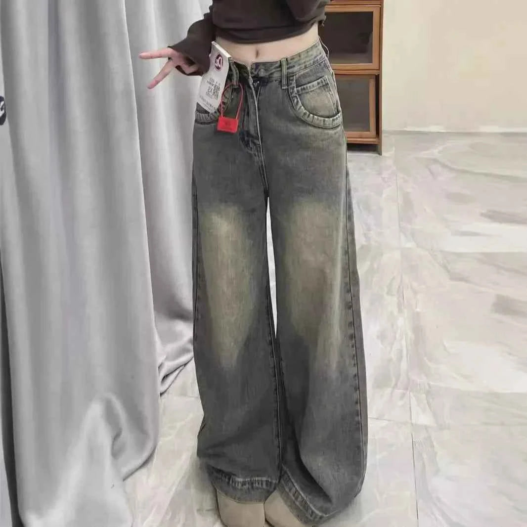 Versatile Hip Hop Distressed Wide Leg Jeans