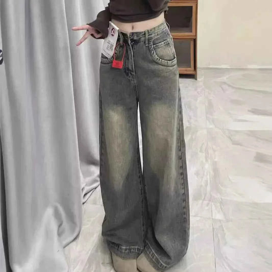 Versatile Hip Hop Distressed Wide Leg Jeans