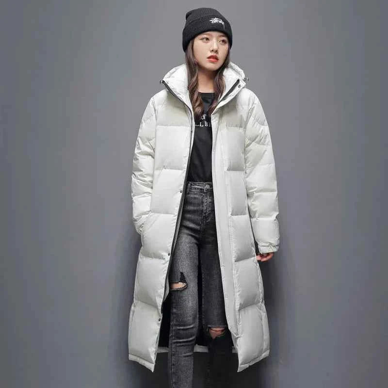 Versatile Long Hooded Down Parka Puffer Coat