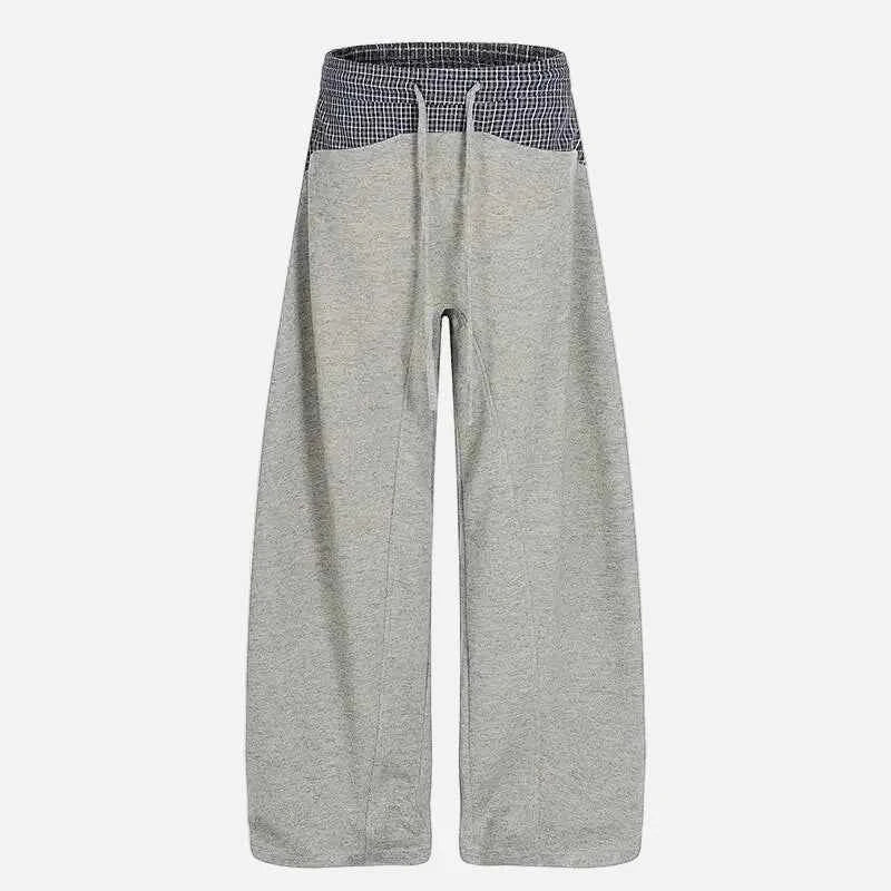 Colorful Patchwork Drawstring Elastic Waist Sweatpants