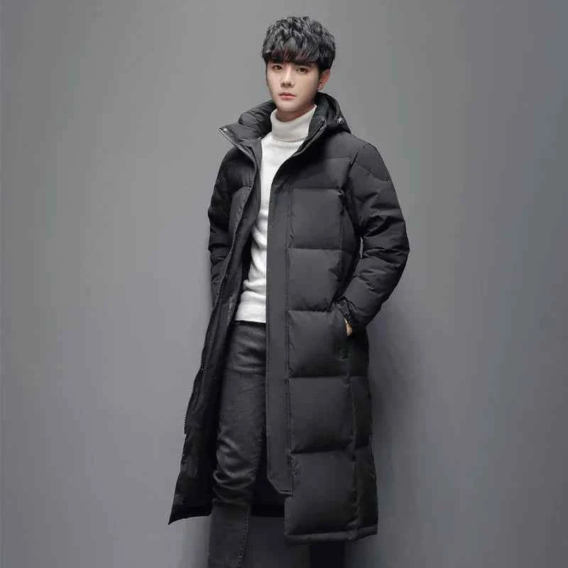 Versatile Long Hooded Down Parka Puffer Coat