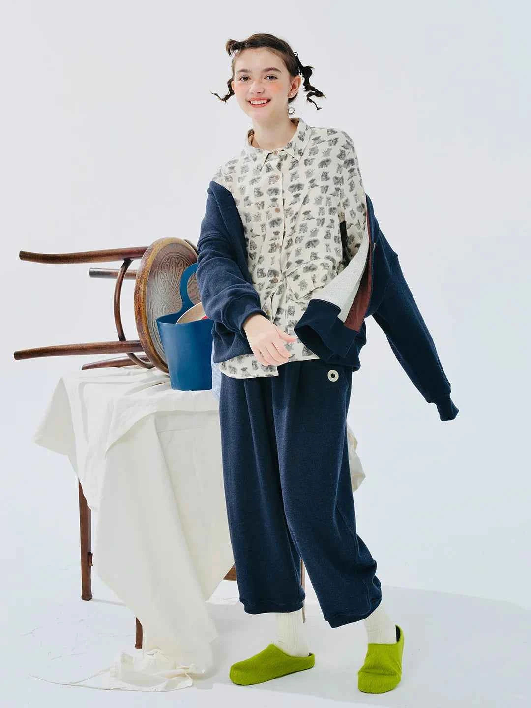 Vibrant Cartoon Print Long Sleeve Shirt