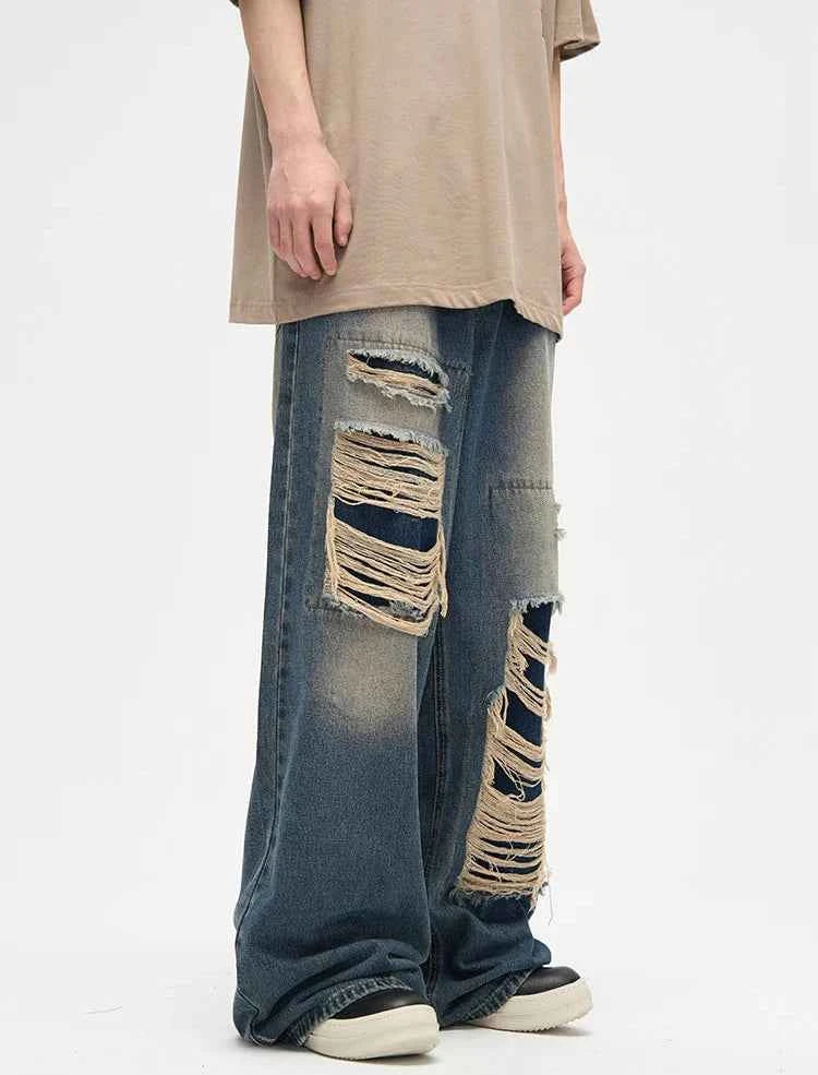 Ripped Streetwear Loose Fit Denim Jeans