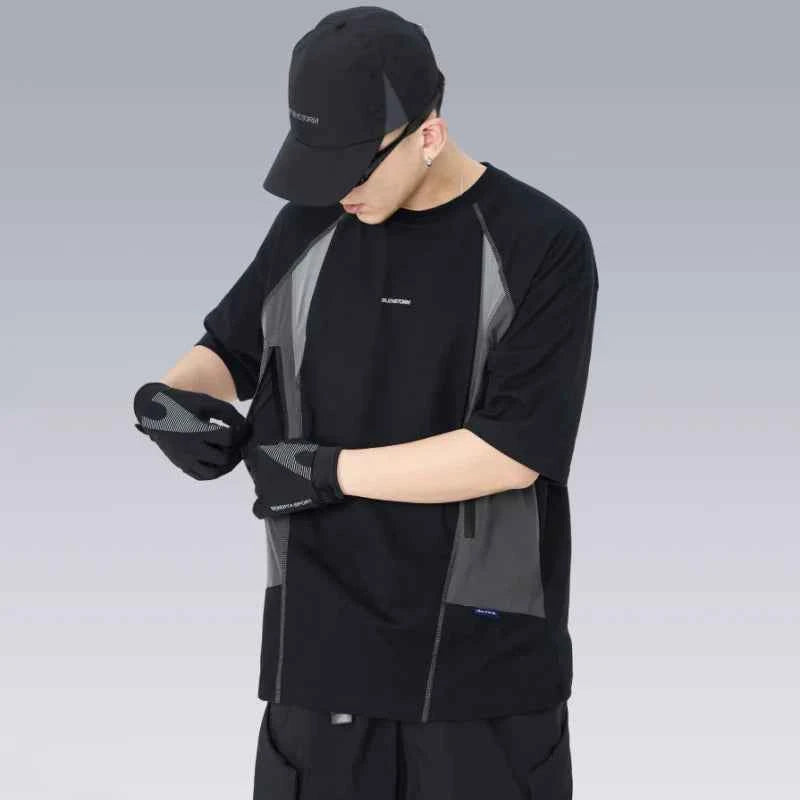 Techwear Punk Style Deconstructed Patchwork T-Shirt