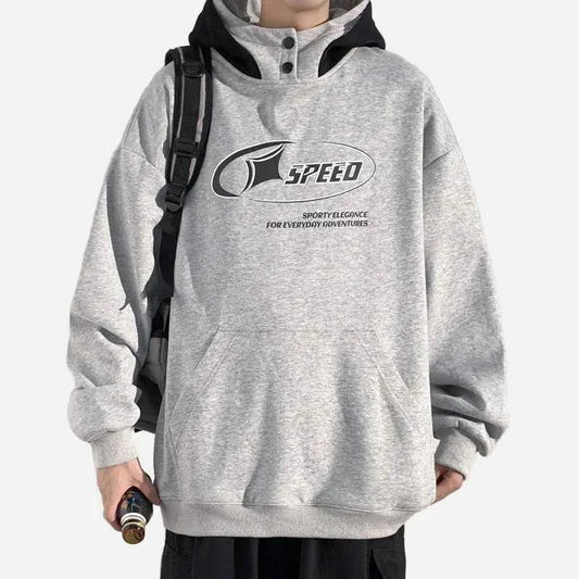 Streetwear Retro Letter Printed Loose Hoodie