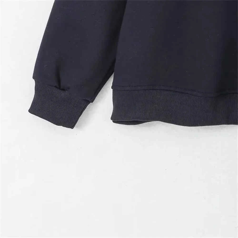 Cozy Embroidered Round Neck Long Sleeve Sweatshirt