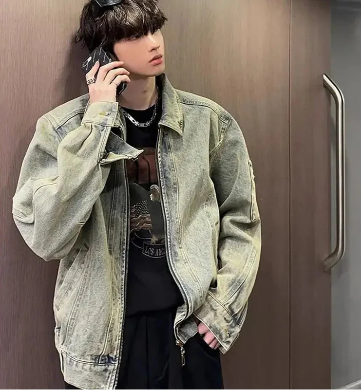 Retro American Style Washed Denim Jacket - Luxuryurbanwear