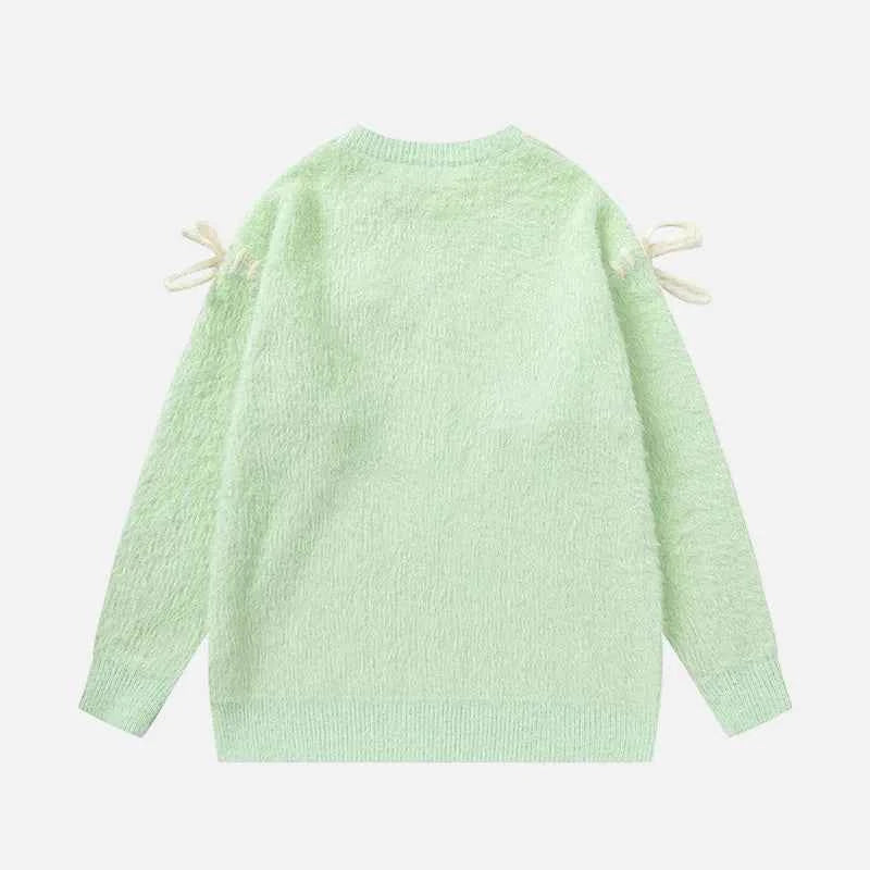 Y2K Pastel Chic Butterfly Knit Sweater
