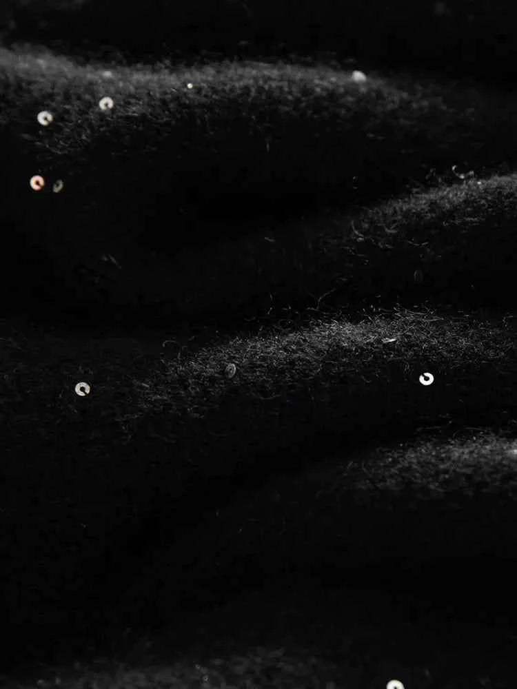 Y2K Sequin Design V-Neck Knit Sweater
