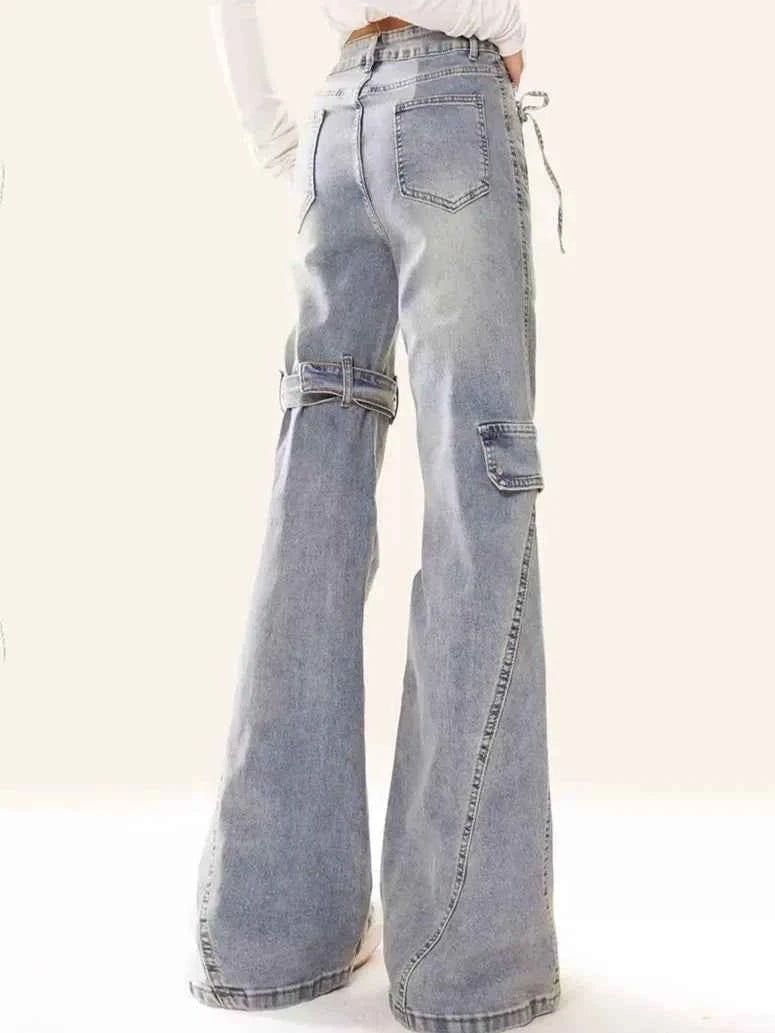 Women’s Bow Patchwork Baggy Jeans