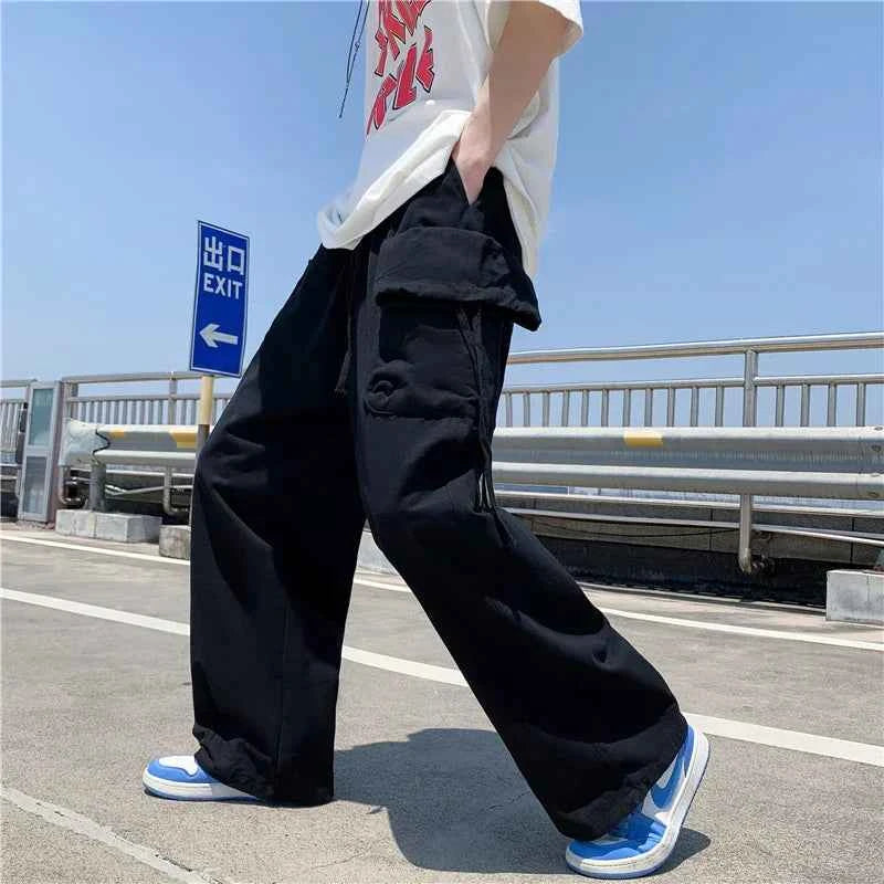 Y2K Japanese Style Loose Straight Leg Cargo Pants