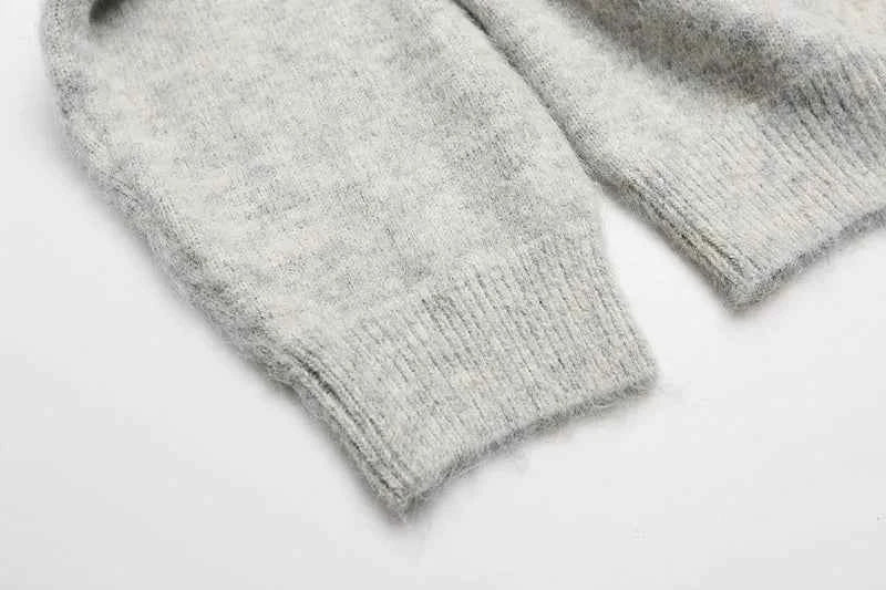Rose Graphic Oversized Casual Knitwear Sweater