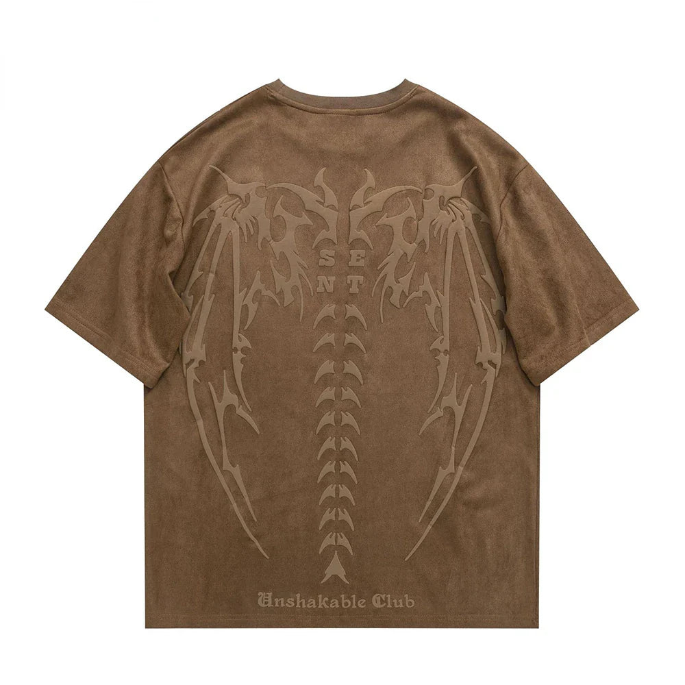 Spine Wing | Gothic Print T-Shirt - Luxuryurbanwear