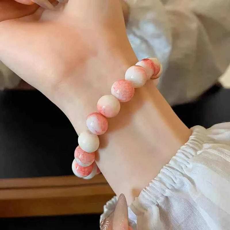 Sweet Pink Multi Color Glass Bead Bracelet