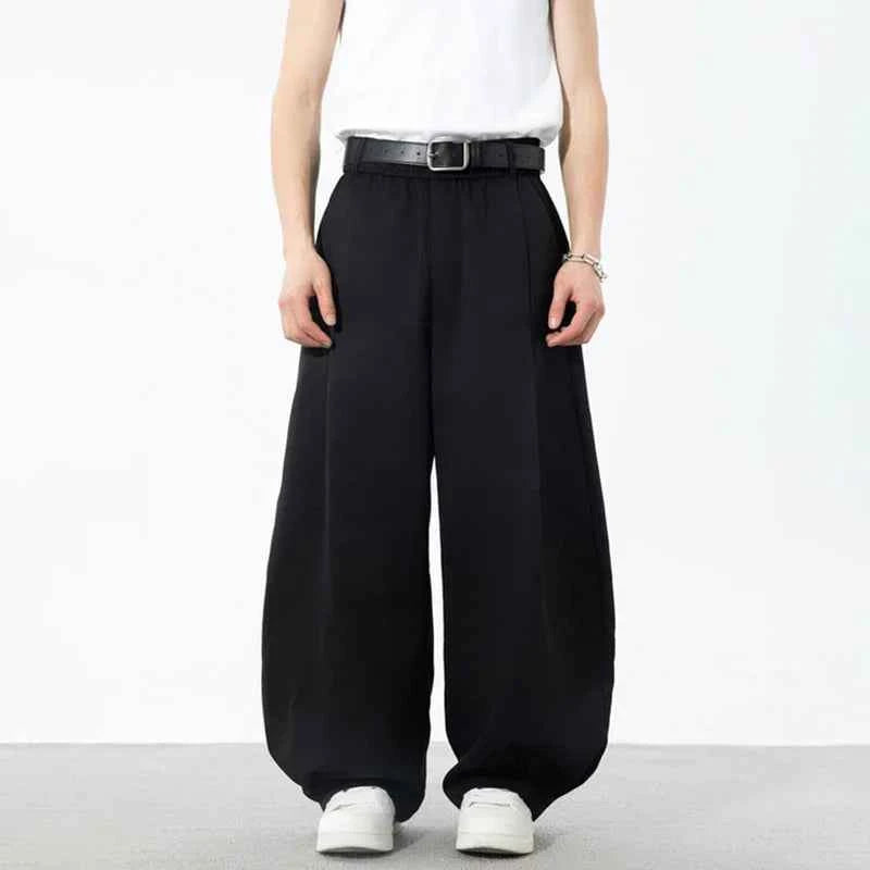 Classic Pleated Drawstring Wide Leg Pants