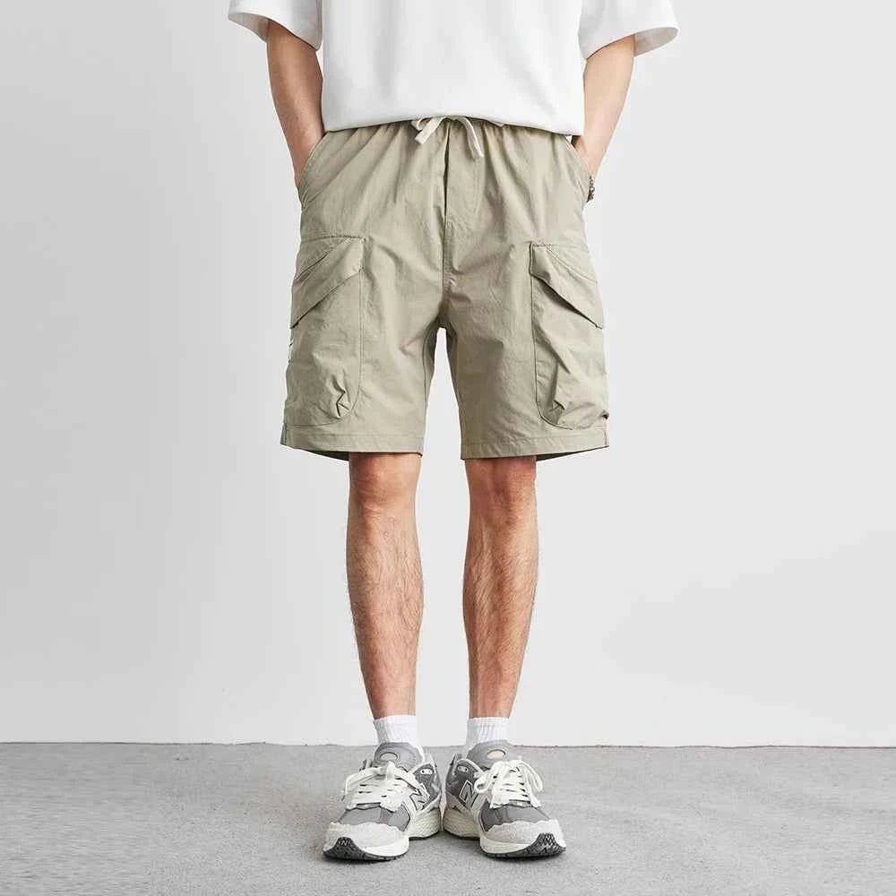 Men's Casual Hip Hop Retro Black Cargo Short