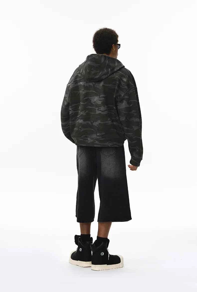 Camouflage Reversible Hooded Zip-Up Sweatshirt
