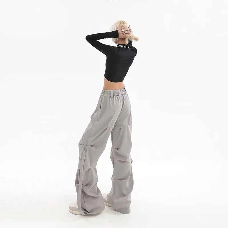 American Stylish Oversize Pleated Cargo Pants