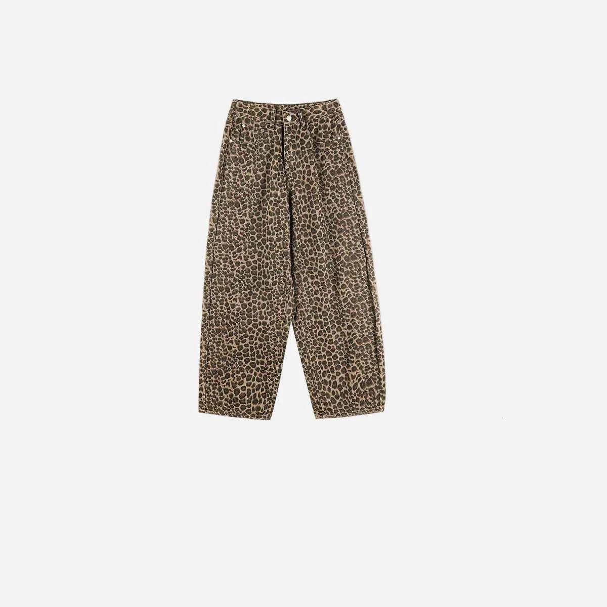 Y2K Leopard Print High Waist Slimming Jeans