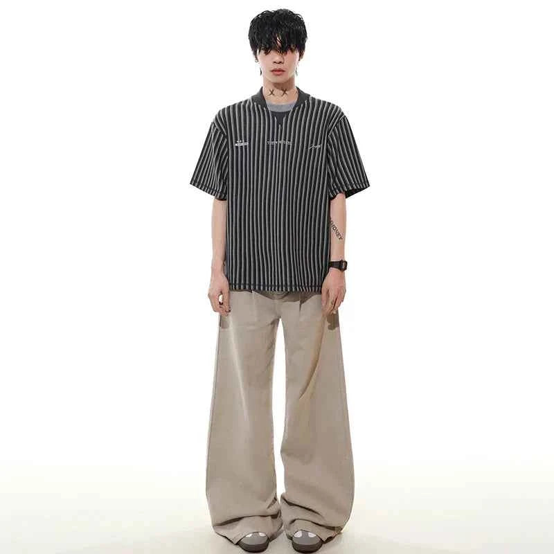 All-Day Warmth Stripe Printed Short Sleeve T-Shirt