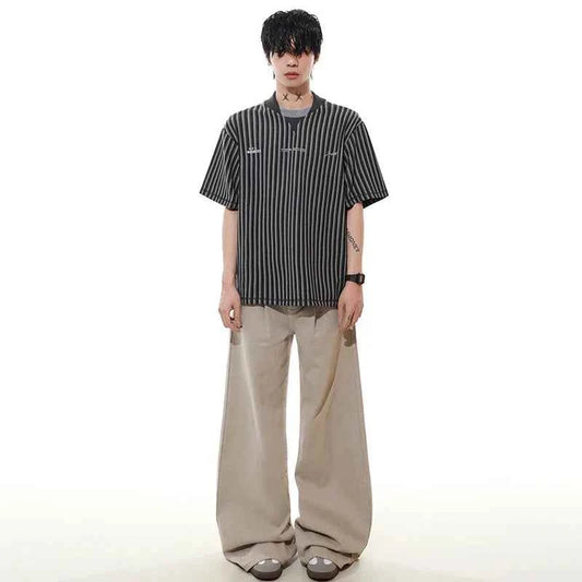 All-Day Warmth Stripe Printed Short Sleeve T-Shirt