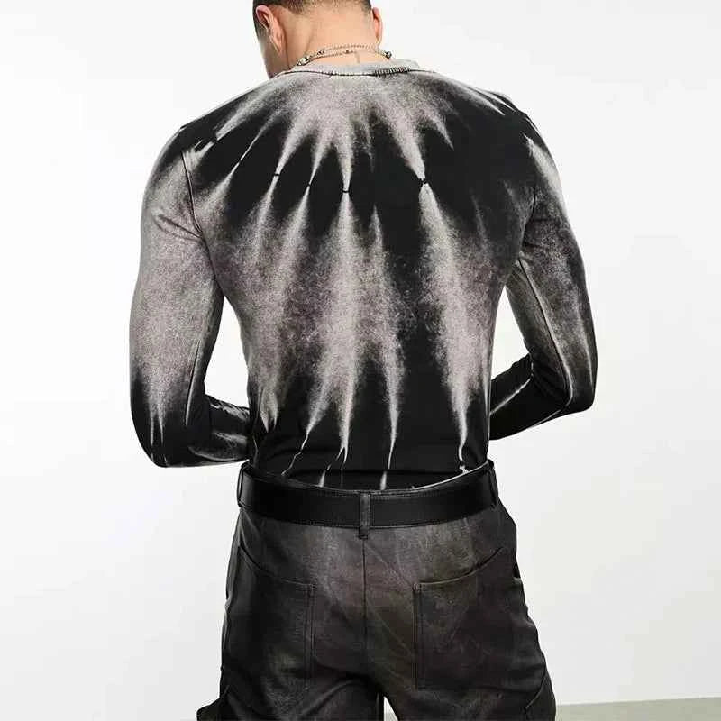 Streetwear Slim Fit Long Sleeve Printed T-Shirt