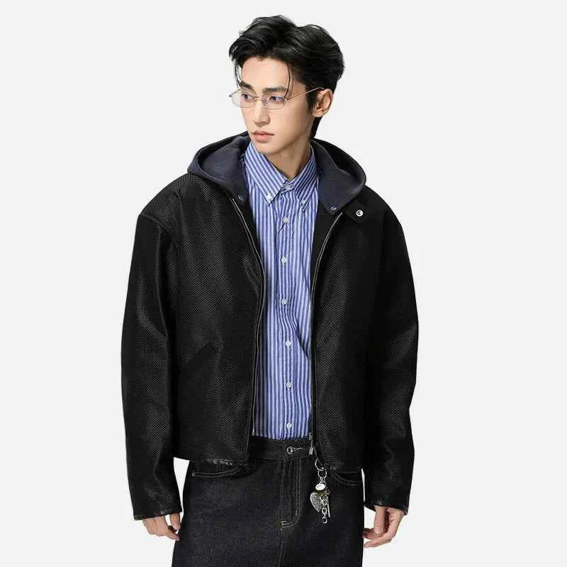 Patchwork High-Quality Hooded Zipper Jacket