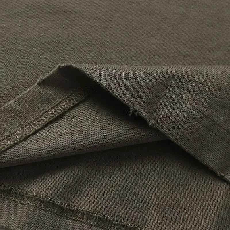 Retro Punk Grunge Patched Ripped Polo Collar T-Shirt