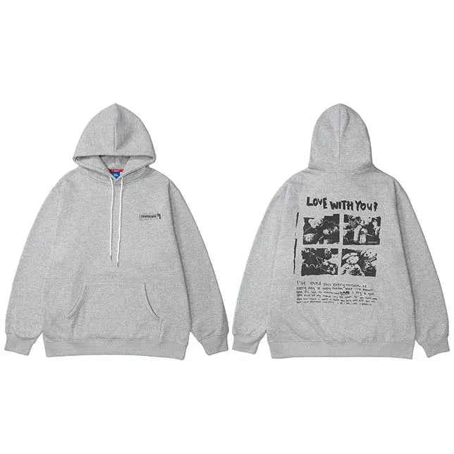 Insulated Bear Letter Print Hip Hop Hoodie