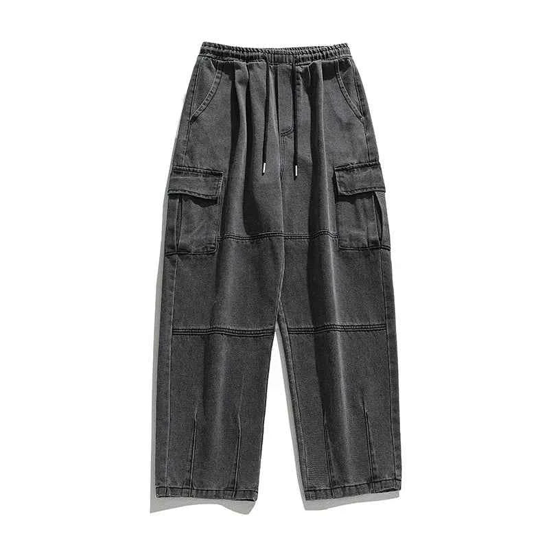 Retro Vintage Washed Water Workwear Baggy Jeans