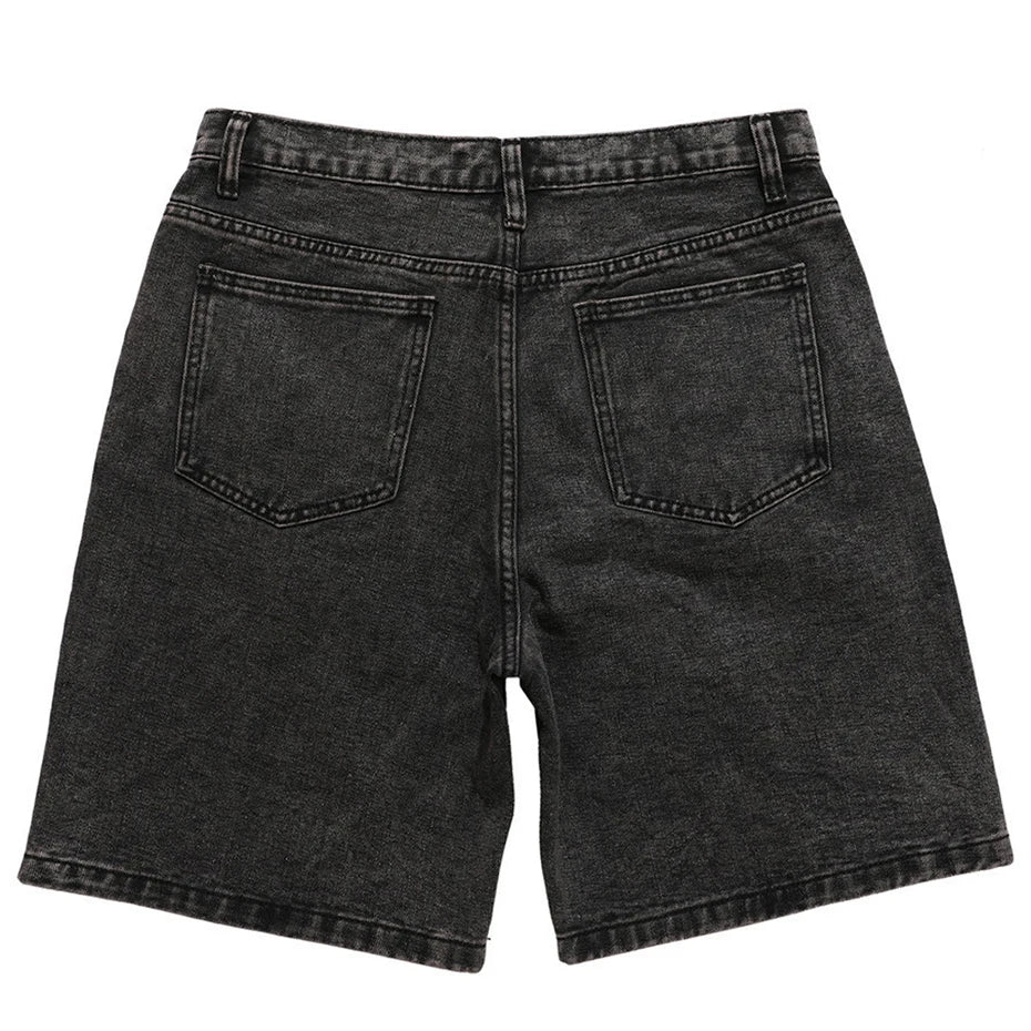 Streetwear Patchwork Oversized Denim Shorts