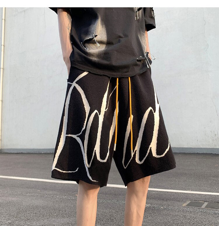 Letter Foam Y2K Knee Length Shorts