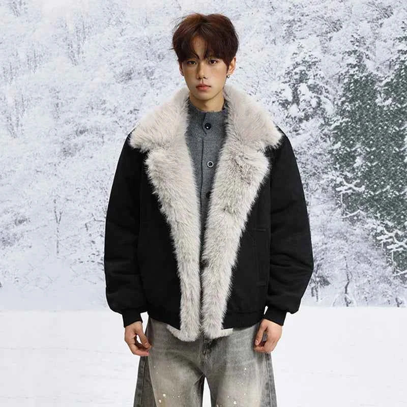 Stylish Single Breasted Loose Faux Fur Jacket