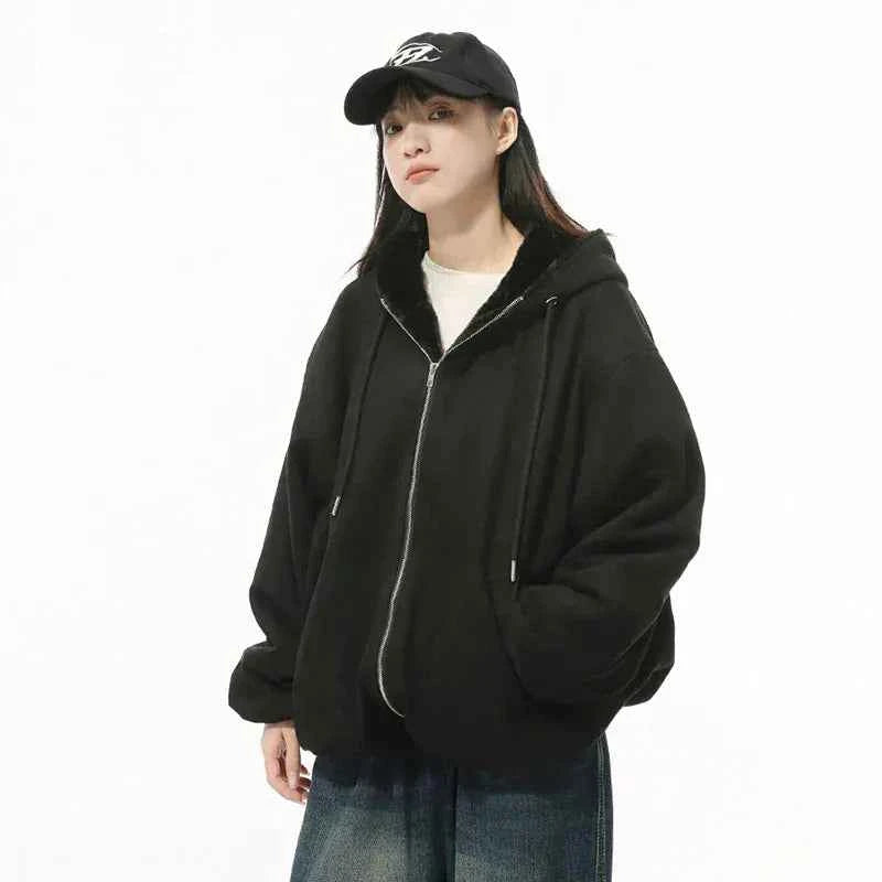 Zip Up Hoodie Overtailled Casual