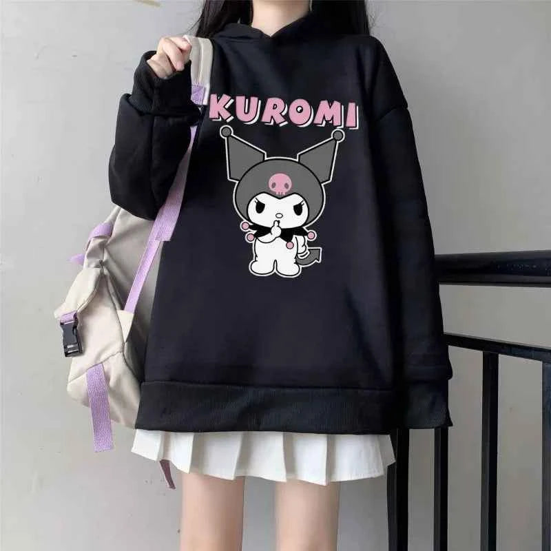 Spring Cute Japanese Style Kuromi Hoodie