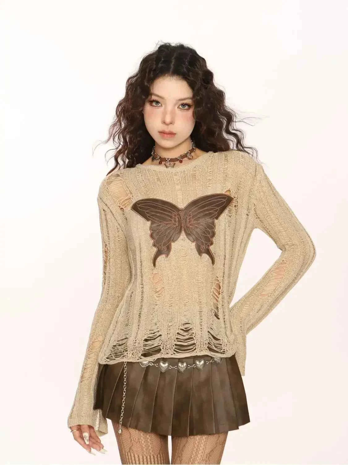 Women Fresh & Simple Butterfly Knitted Sweater