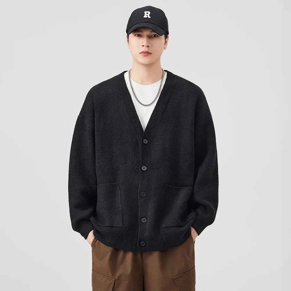 Premium Hip Hop Knitted V-Neck Cardigan