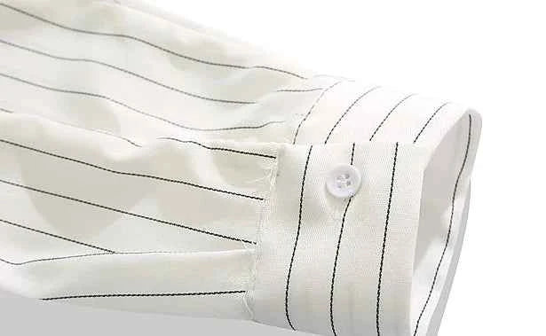 Stylish Korean Style Striped Lapel Long Sleeve Shirt