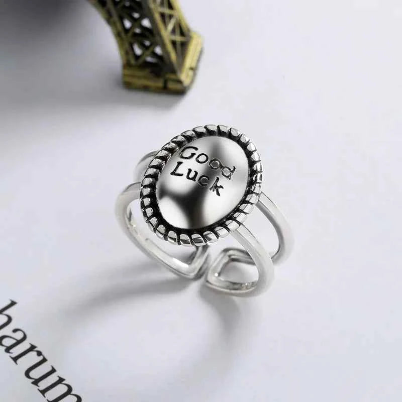 Adjustable Retro Good Luck Egg Ring