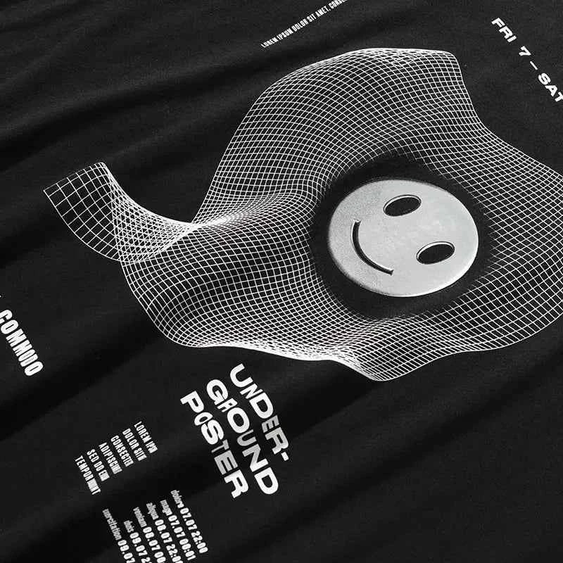 Y2K Oversized Graphic Printed Ribbon T-Shirt