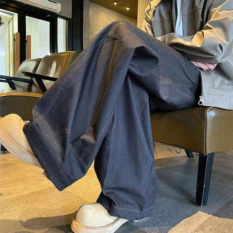 Handsome Solid Color Splicing Casual Jeans