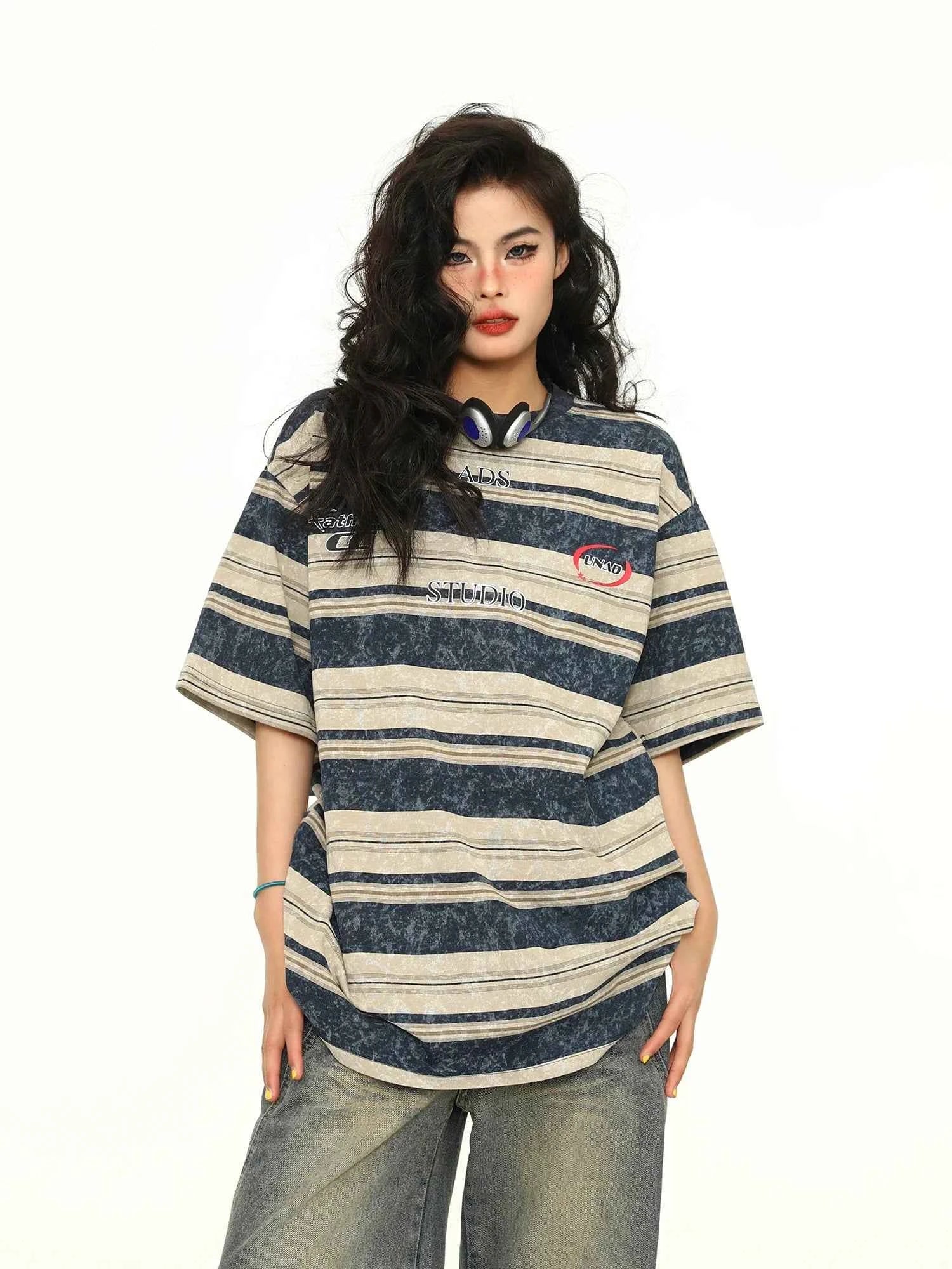 Striped Tie Dye Retro T-Shirt