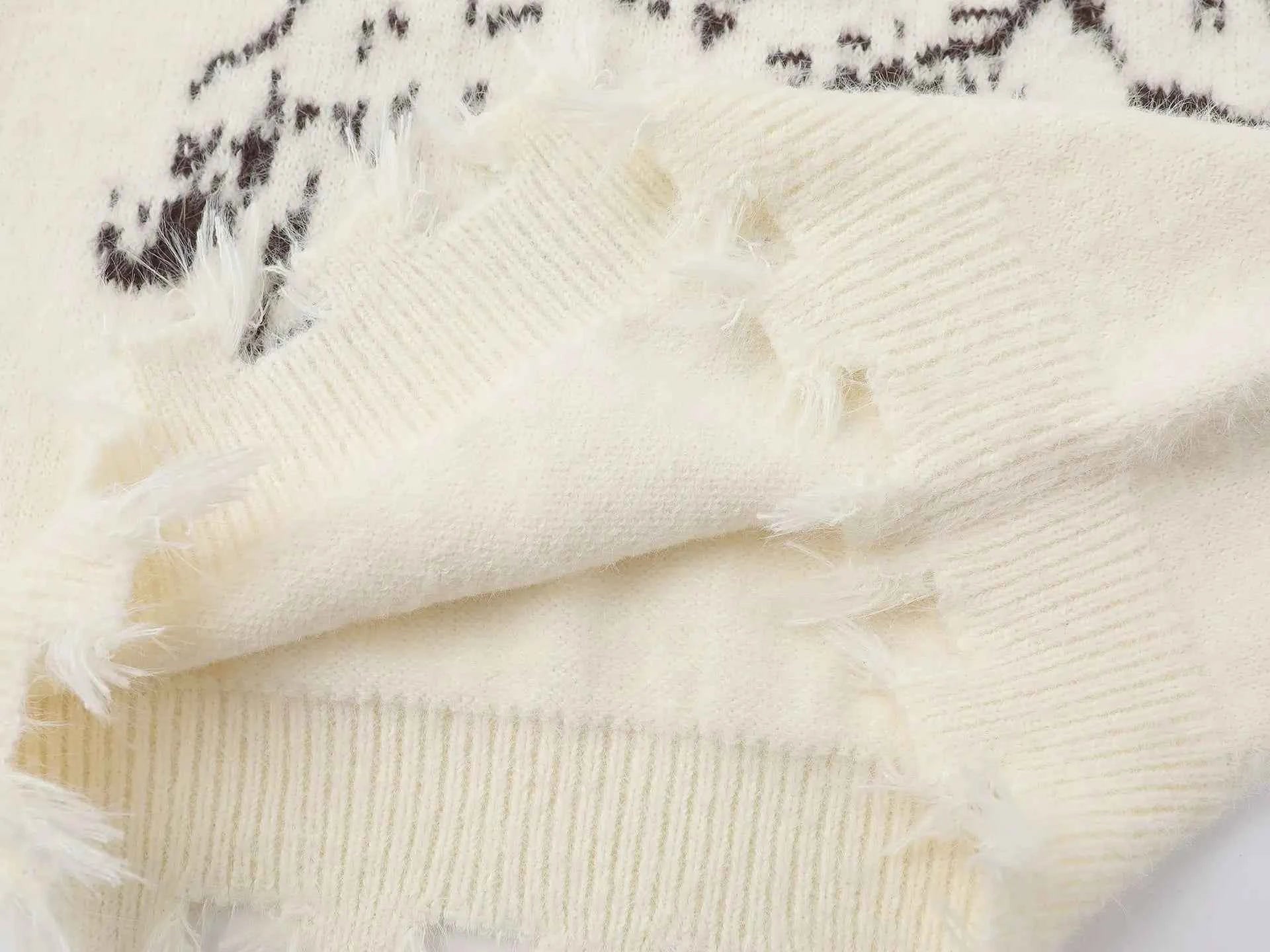 Cozy Aesthetic Distressed Knit Sweater