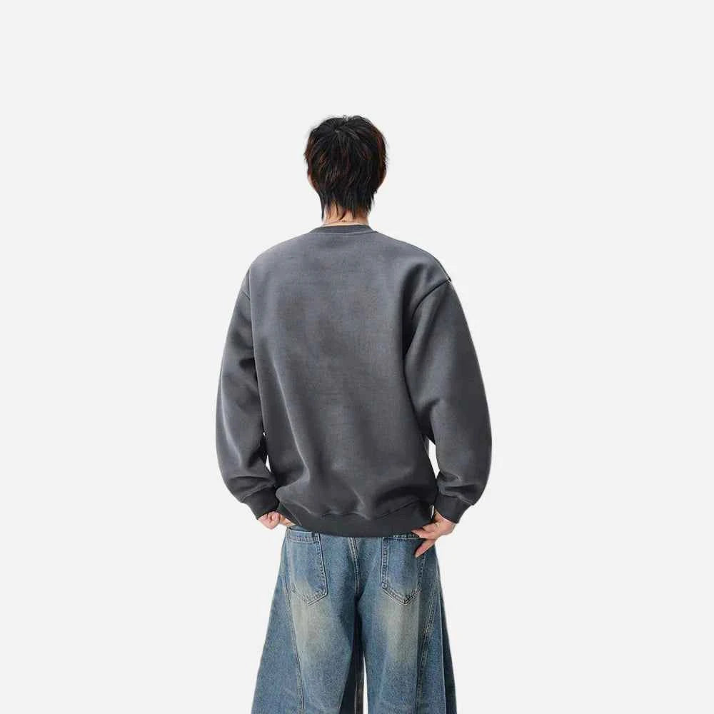 Contrast Color Raglan Crew Neck Sweatshirt